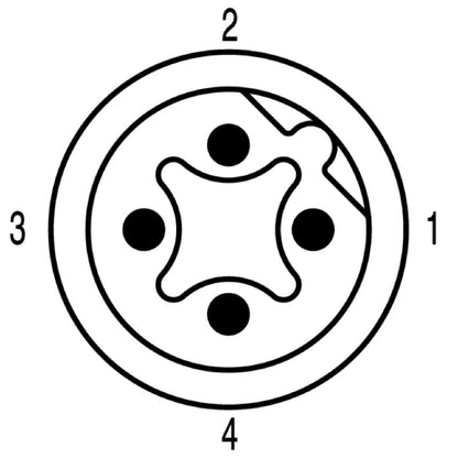 2423800000 - M12 Built-In Connector, 4-Pole, IP67, 250V Rating  (Pack of 25)