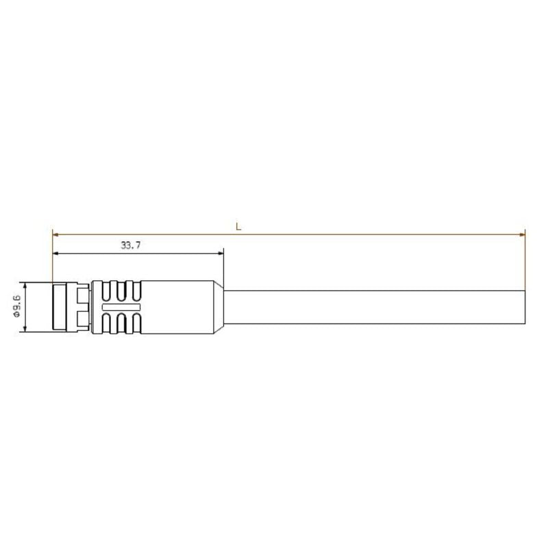 2706260030 - 3m PROFINET Dragline Cable with IP67 M8 D-coded Socket