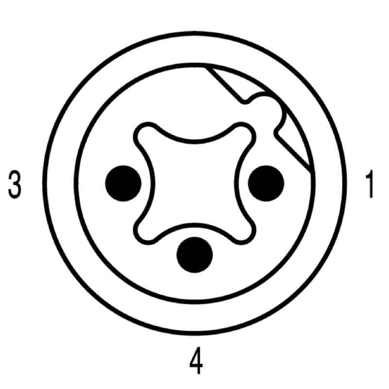 1061910500 - 5m Halogen-Free M12 Connector Cable with 90-Degree Angle