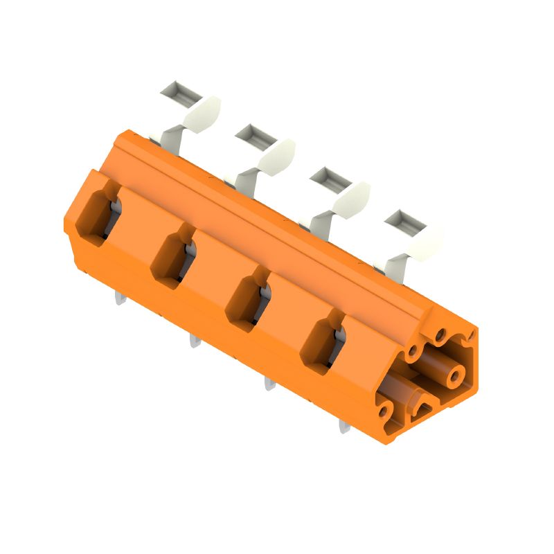 1953950000 - 4-Pole Orange PCB Terminal, 3.5mm Pin, 135° Angle  (Pack of 100)