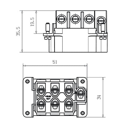 2466810000 - Durable 6-Pole Connector, 500V/40A, RoHS Compliant