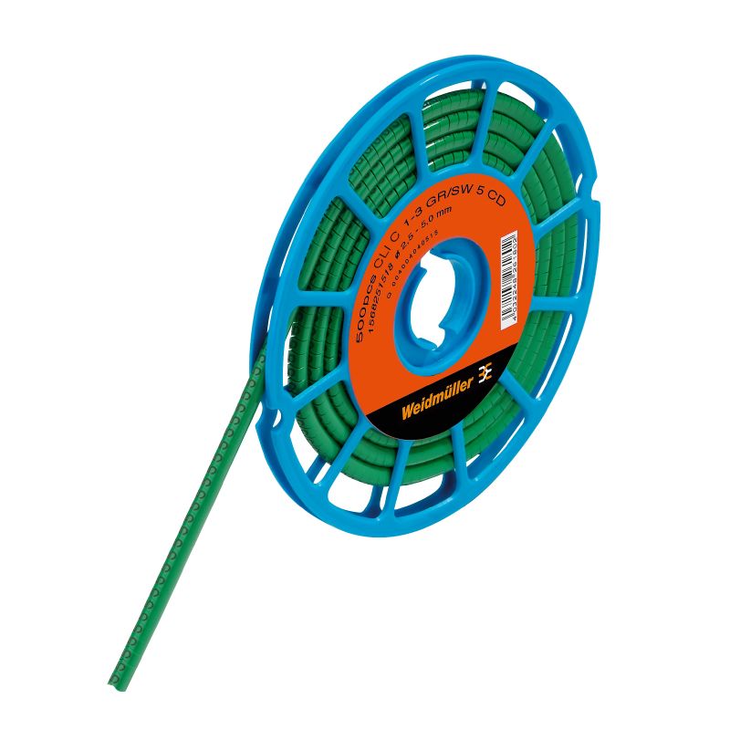 1568251688 - Green PVC Cable Markers for 2.5-5mm Conductors, 4.2 x 3mm  (Pack of 500)