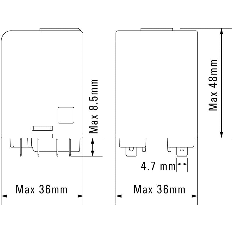 2765560000 - 3 CO AgSnO Relay, 115V AC, 16A with Test Button  (Pack of 10)