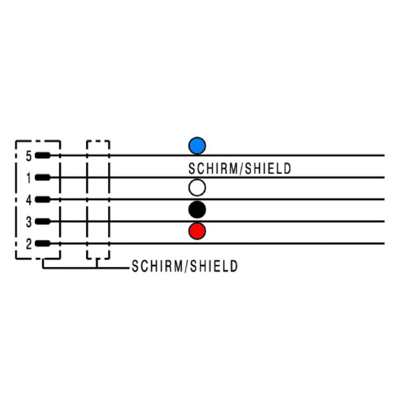 1436710100 - 1m IP68 M12 Connector Cable with Built-in Plugs