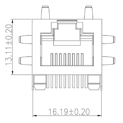 2562920000 - Category 5 RJ45 Modular Jack with 6 Tabs and 90-Degree Angle  (Pack of 140)