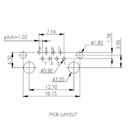 2562930000 - Cat. 5 RJ45 Modular Jack 90° for PCB Connections  (Pack of 200)
