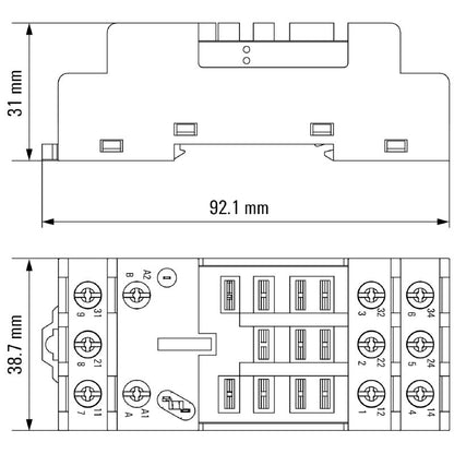 1220250000 - 3-Contact Relay Socket with 16A Capacity   (Pack of 10)