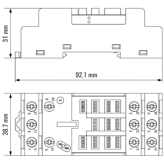 1220250000 - 3-Contact Relay Socket with 16A Capacity   (Pack of 10)