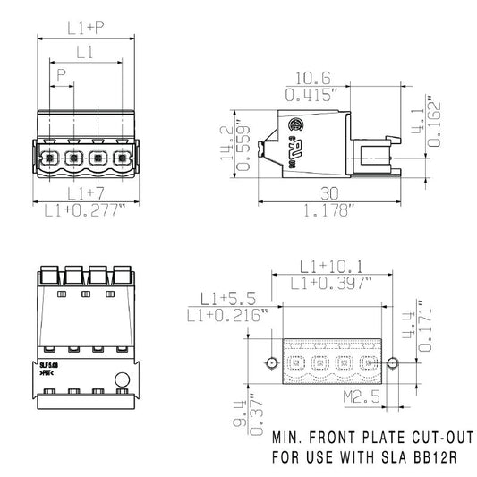2536130000 - 5.08mm Male Plug Connector, 3-Pole, 180° Angle  (Pack of 108)