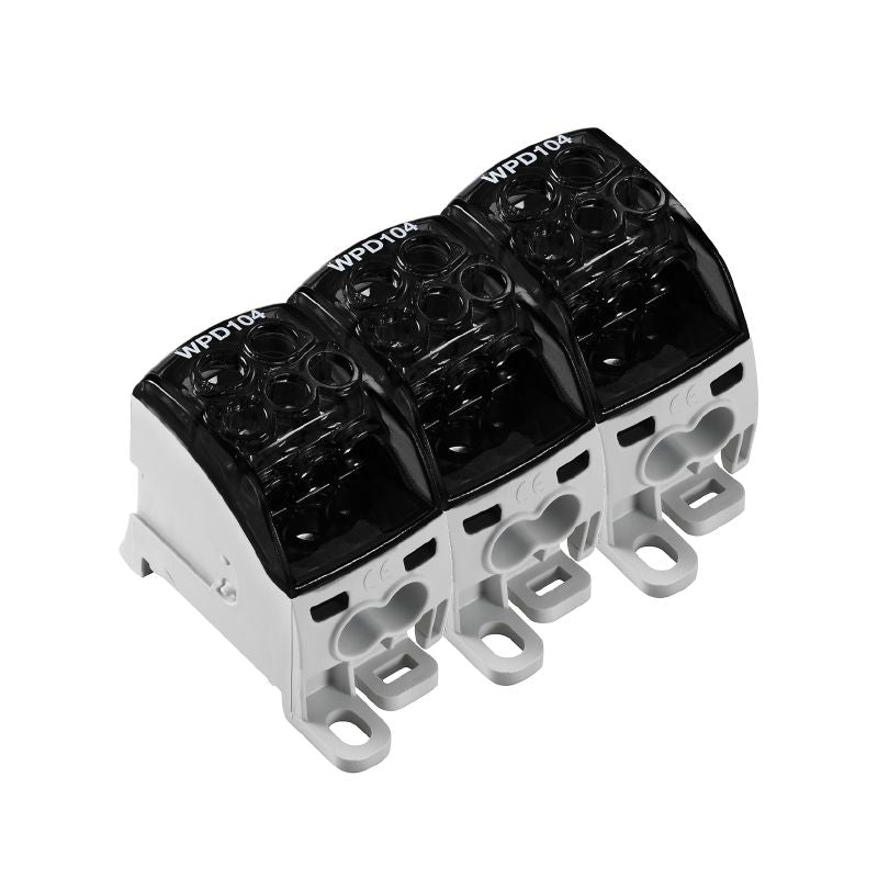 2725400000 - Black Distributor Terminal, 18 Connections, 25 mm² Capacity