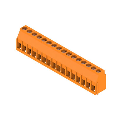1001820000 - 5mm PCB Terminal, 16 Poles, 90° Orientation, Orange   (Pack of 18)