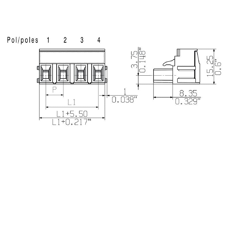2864470000 - 2-Pole 7.50mm PCB Connector, 180° Angle, RoHS Compliant  (Pack of 100)