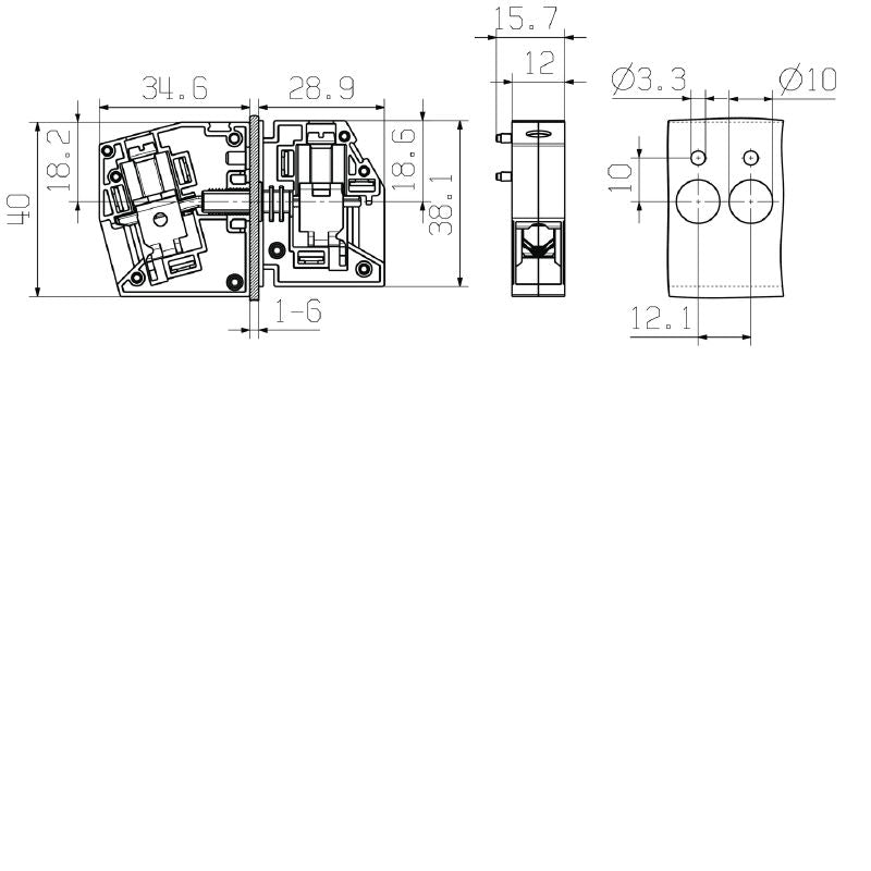 2440580000 - OMNIMATE Power Feed-Through Terminal, 16 mm² Rated, Direct Mount  (Pack of 50)