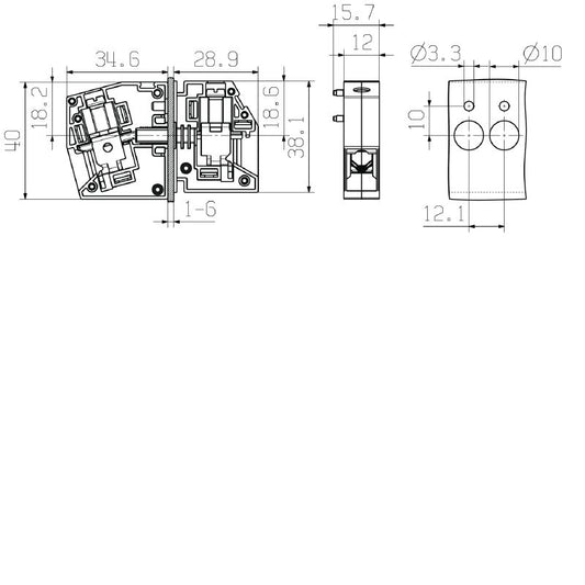 2440580000 - OMNIMATE Power Feed-Through Terminal, 16 mm² Rated, Direct Mount  (Pack of 50)