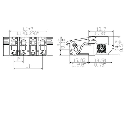 1043760000 - 7.62mm 180° Male PCB Plug Connector with PUSH IN Style  (Pack of 54)