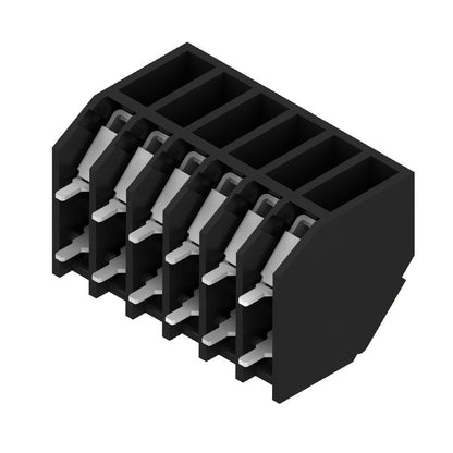 1885220000 - 3.50mm 6-Pole Black PCB Terminals, 135° Angle, Push-In Connection  (Pack of 25)