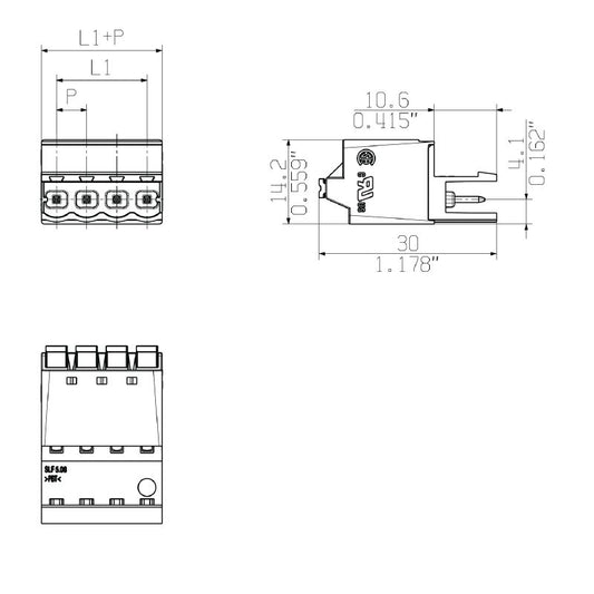 1335340000 - 3-Pole 5.08mm PCB Connector with 180° Angle Clamping  (Pack of 120)
