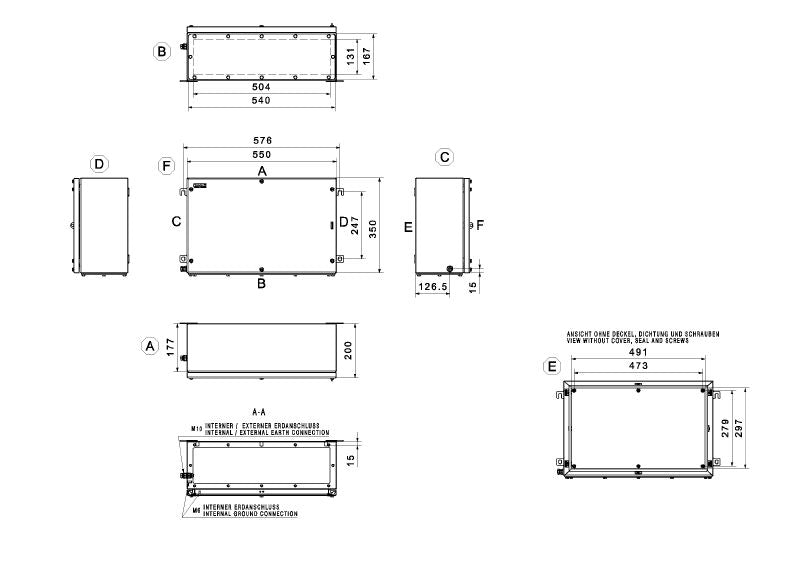 2698050000 - 350mm Stainless Steel Terminal Box with Multi-Hinge Design