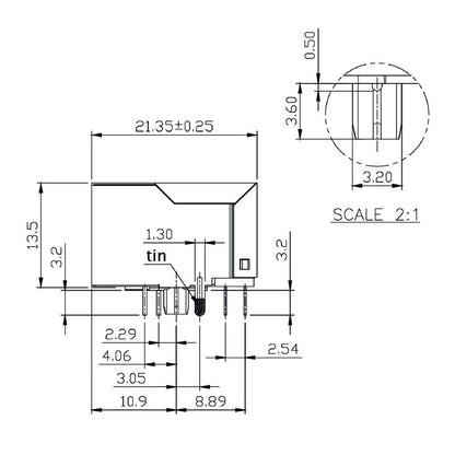 2485370000 - 90° RJ45 Transformer Jack for PCB Connections, 8 Poles  (Pack of 200)