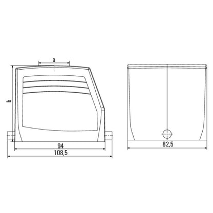 1219300000 - IP65 Wall-Mount Enclosure for Size 10 - HDC 32B TOLU