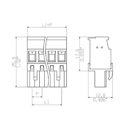 2643800000 - RoHS Compliant 630V Connector for Wire Sizes 0.2-4mm²  (Pack of 216)