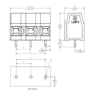 2787790000 - 7.5mm Pitch PCB Terminal Block, 9 Poles, 90° Angle  (Pack of 54)