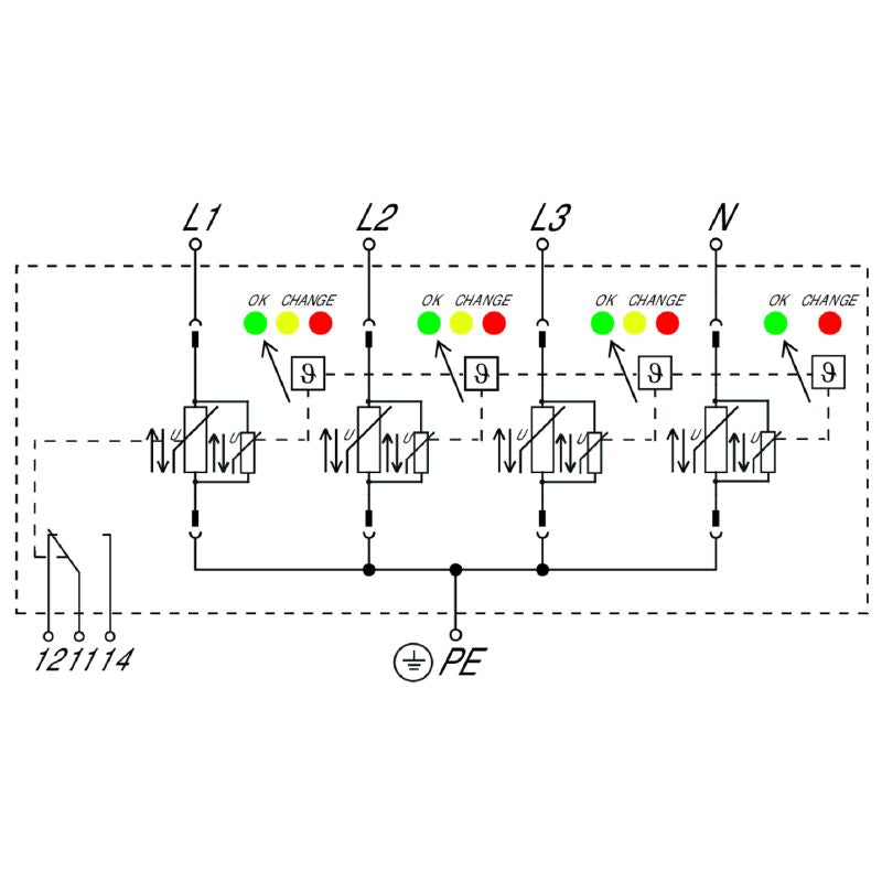 2736490000 - 240V Surge Protector with Remote Contact, 50 kA Capacity