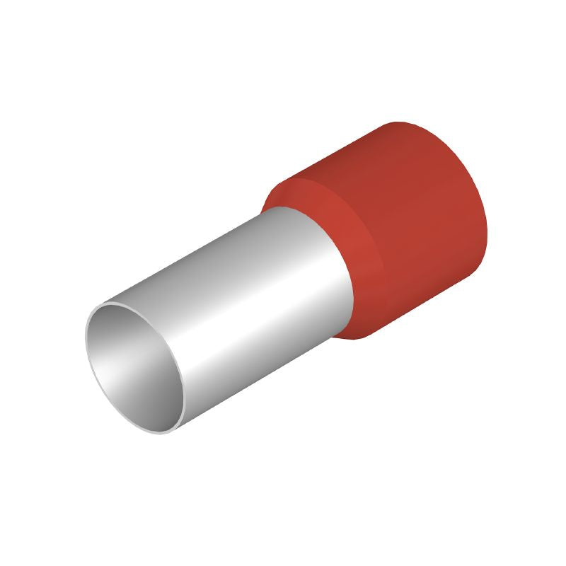 9028210000 - Standard Red Wire-end Ferrule with Plastic Collar  (Pack of 25)