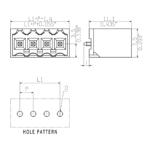 1043180000 - 18-Pole Male PCB Connector, 3.2mm Pins, Closed Side Design  (Pack of 24)