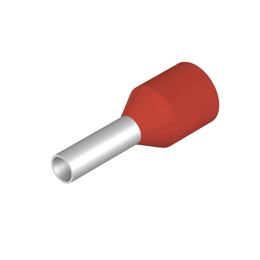 9025690000 - Red 8mm Wire-End Ferrule with Plastic Collar  (Pack of 500)