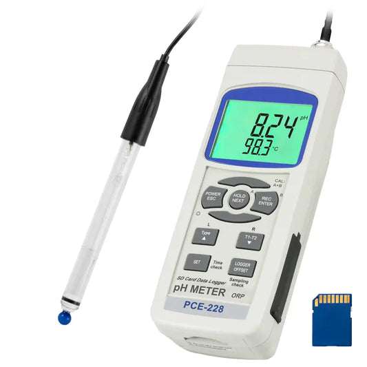 PCE-228HTE - Handheld pH Meter with Redox, Temp & SD Card Storage