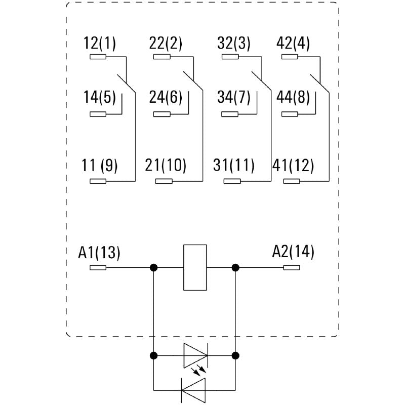 7760056105 - 24V DC D-SERIES Relay with 4 AgNi Contacts, 5A  (Pack of 20)