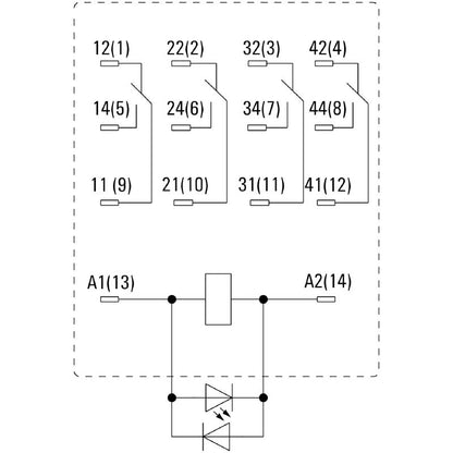 7760056105 - 24V DC D-SERIES Relay with 4 AgNi Contacts, 5A  (Pack of 20)