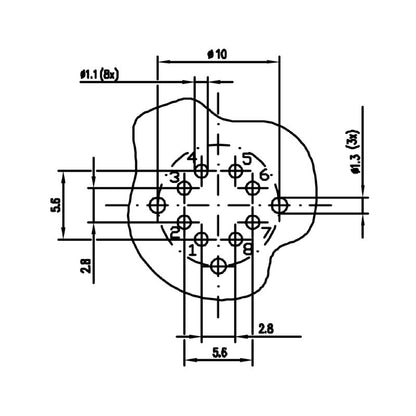 1324010000 - M12 IP67 PCB Connector, Solder, Cat.6A Class EA  (Pack of 10)