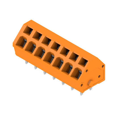 1914030000 - 5mm Pitch Orange PCB Terminal with 7 Poles and 135° Angle  (Pack of 100)