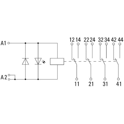 1542420000 - 220VDC Relay Module with 4 Changeover Contacts  (Pack of 10)
