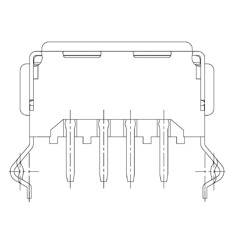 2563710000 - 90° USB 2.0 PCB Connector, 480 Mbps, Durable PBT  (Pack of 100)