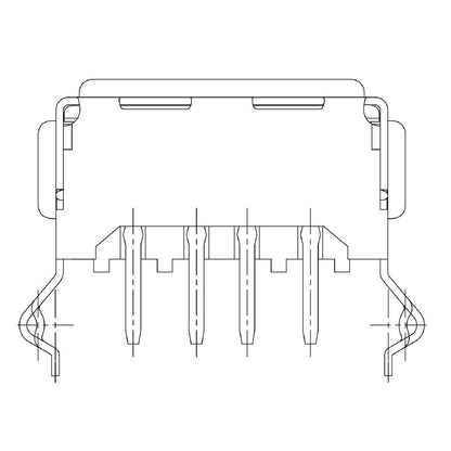 2563710000 - 90° USB 2.0 PCB Connector, 480 Mbps, Durable PBT  (Pack of 100)