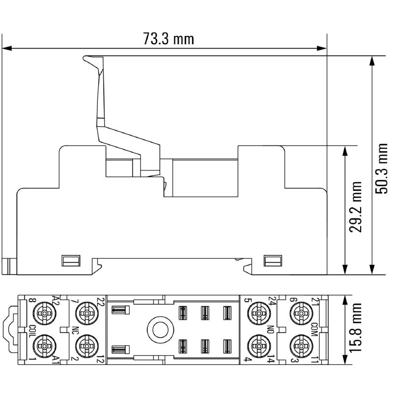 7760056349 - Compact 2 CO Relay Socket, 8A, Easy Installation  (Pack of 10)