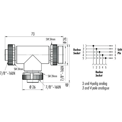1413920000 - 7/8" Compact Y Connector for Plug-In Connections
