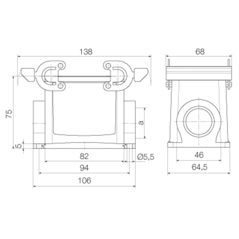 1903870000 - IP65 HDC 32A SBU Enclosure with M25 Cable Entry
