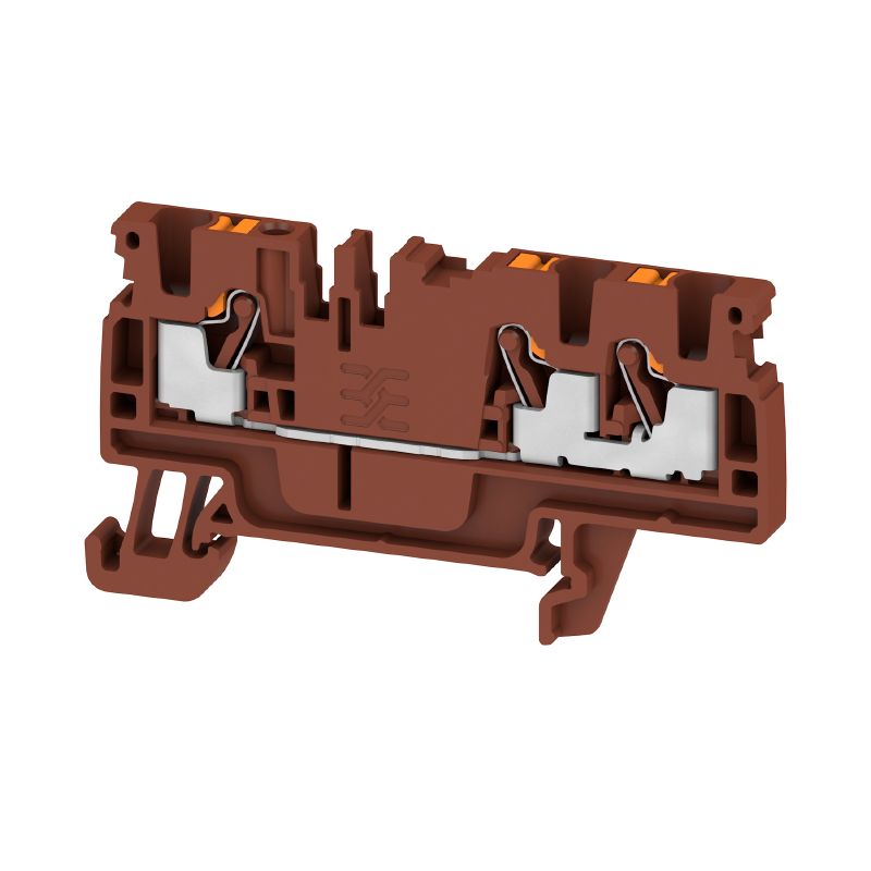 2534730000 - 800V Brown PUSH IN Feed-Through Terminal for 2.5 mm² Wire  (Pack of 100)
