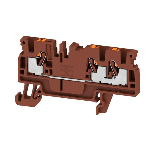 2534730000 - 800V Brown PUSH IN Feed-Through Terminal for 2.5 mm² Wire  (Pack of 100)