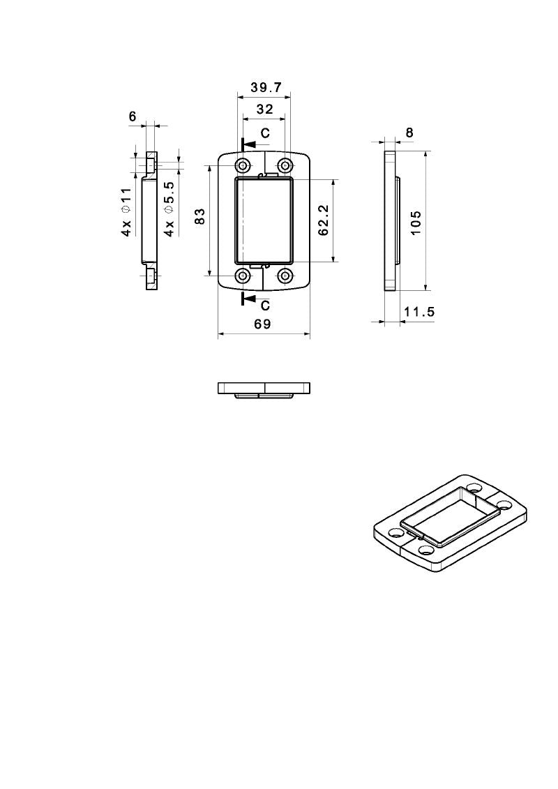 2584240000 - Polyamide Cable Entry Frame, 68.8mm Height, IP66 Protection  (Pack of 10)