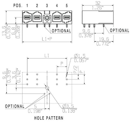 2597230000 - 6-Pole 10.16mm Male PCB Connector with 3.5mm Pins  (Pack of 24)