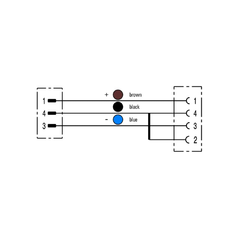 9457890200 - 2m M12 Sensor Connector Line, 3 Poles, Angled Design