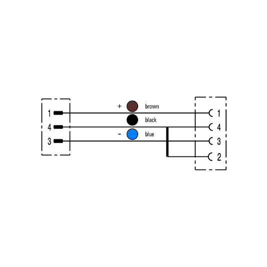 9457890200 - 2m M12 Sensor Connector Line, 3 Poles, Angled Design