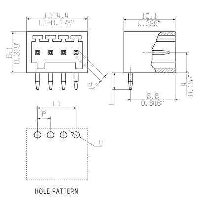 2439810000 - 2.50mm Male PCB Connector, 8 Poles, 90° Angle  (Pack of 125)