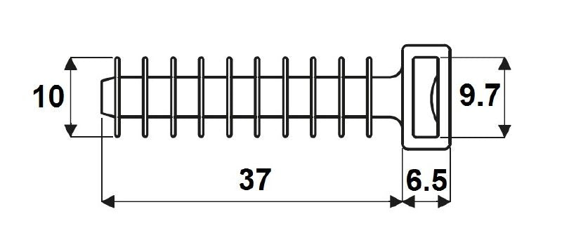1859410000 - 10x10 mm Plastic Cable Ties, 80 N Tensile Strength  (Pack of 100)