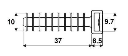 1859410000 - 10x10 mm Plastic Cable Ties, 80 N Tensile Strength  (Pack of 100)